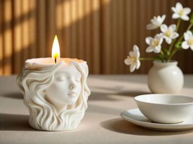 Molde silicona maceta cabeza mujer nueva